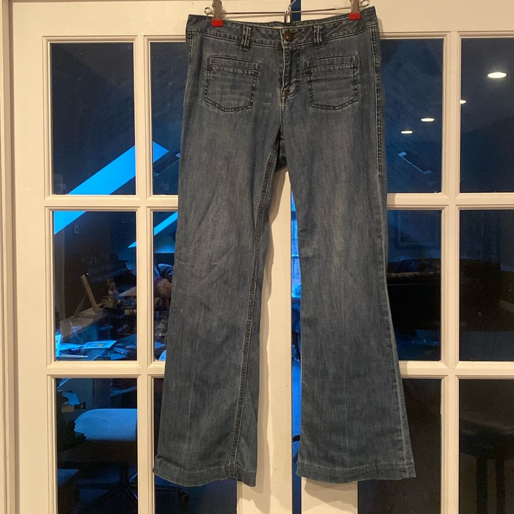 Vintage low waisted flare bottom wide leg Cabi jeans, style #318r, retro 70s